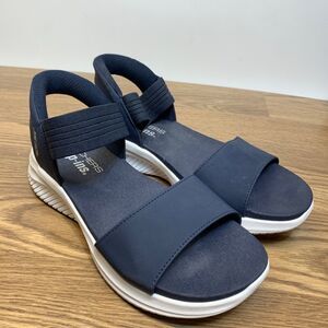 Skechers Slip ins Ultra Flex 3.0 Never Better Navy Womens 7 Hands Free Sandals
